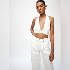 NWT Reformation Gigi denim halter top - size 8